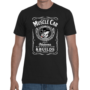 Brand New Muscle Car T-Shirt Mens Design 2 White Ink FRONT ONLY