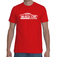 Brand New Muscle Car T-Shirt Mens Front 1 Back 1 White Ink FRONT AND BACK