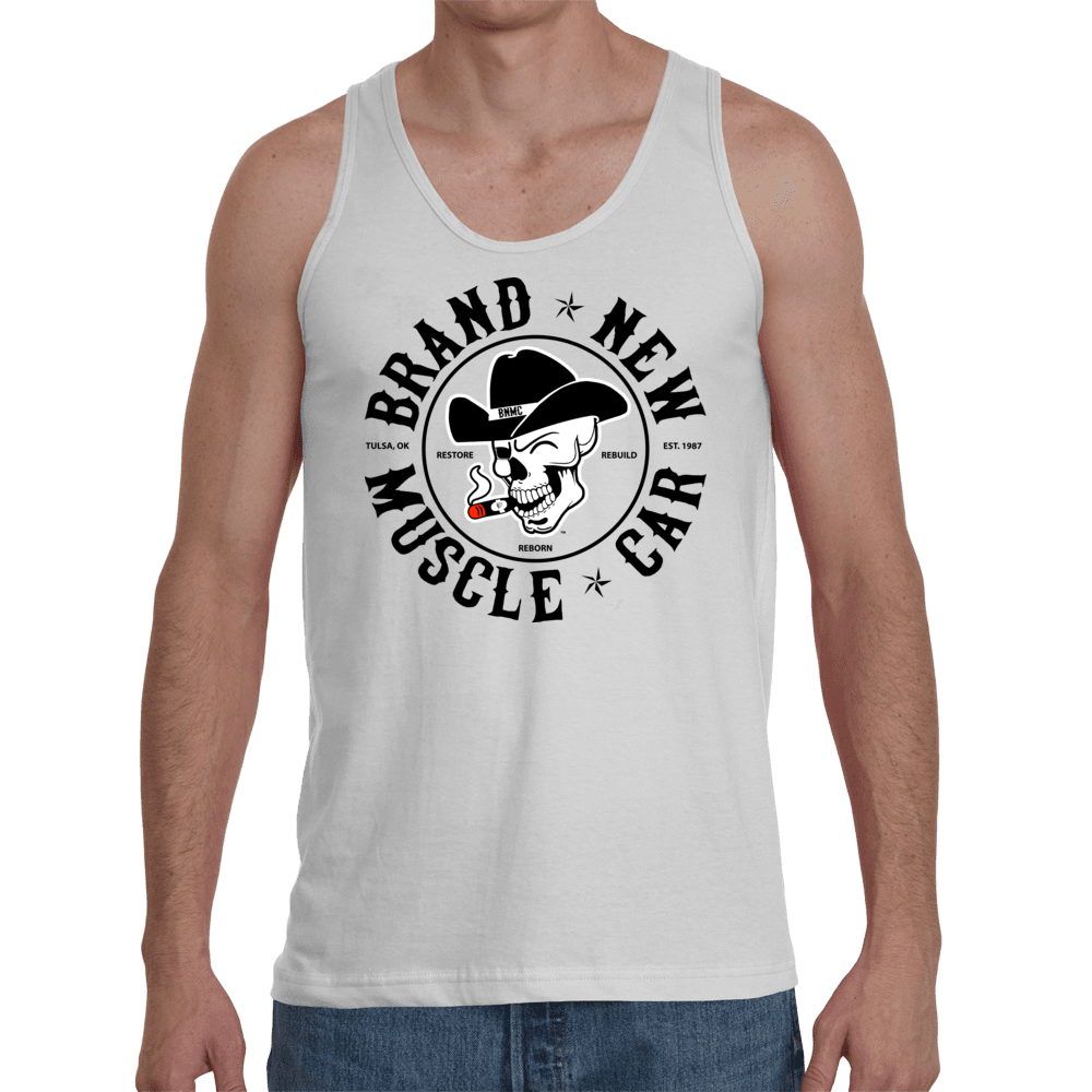 Brand New Muscle Car Tank Top Mens Design 1 Black Ink FRONT ONLY